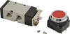 ARO Fluid Management 1/4" Inlet 4-Way 2-Position Push-Button Actuator with Guard/Spring Return Manual Mechanical Air Valve 0.7 CV Rating M212HS-13 - 08046302