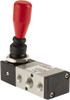 ARO Fluid Management 3/8" Inlet NPT 3/8" Outlet 4-Way 2-Position Lever Actuator/Spring Return Manual Mechanical Air Valve 1.14 CV Rating, 20 to 140 psi M213LS - 88960398