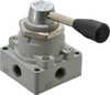 ARO Fluid Management 3/8" Inlet 4-Way 3-Position All Ports Blocked Lever Actuator/Manual Return Air Valve 2 CV Rating M513LR - 08046468