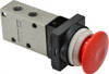SMC Pneumatics 0.38 CV Rate, 1/4" NPT Inlet Mechanical Valve 3 Way, 3 Ports, Push Button Mushroom NVM430-N01-30R - 80086101