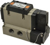 SMC Pneumatics 3.6 CV Flow Rate, Single Solenoid Pilot Operated Valve 5 Port, 2 Position, Spring Return, 1/2" NPT Inlet, 24 V VFS4100-5FZ-04T - 80161466