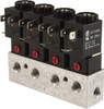 ARO Fluid Management 1/8", CAT Series 3-Way 2-Position Bar Manifold Stacking Solenoid Valve 24 VDC, 0.062 CV Rate, 3.275" High x 5" Long CAT04B-024-D - 31803240