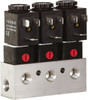 ARO Fluid Management 1/8", CAT Series 3-Way 2-Position Bar Manifold Stacking Solenoid Valve 24 VDC, 0.062 CV Rate, 3.275" High x 4" Long CAT03B-024-D - 31803216