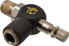 Norgren 3/8" Tube Inlet x 1/4" NPTF Outlet Right Angle Adjustable Flow Control Valve 5 to 150 psi, Needle Valve & Thermoplastic Material 12VA00628 - 01976356