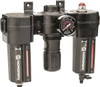 Norgren 1/2 NPT Standard 3 Pc Filter-Regulator-Lubricator FRL Unit with Sight Glass & Pressure Gauge 138 SCFM, 250 Max psi, Metal Bowl, Automatic Drain 24-074-158-260 - 00495895