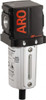 ARO Fluid Management 3/8" Port, 6.161" High x 2.244" Wide Compact Filter with Metal Bowl, Manual Drain 107 SCFM, 250 Max psi, 175°F Max Temp, Sight Glass Included, Modular Connection, 1.3 oz Bowl Capacity F35231-410 - 61687281