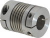 Lovejoy 5/8" Max Bore Diam, Flexible Bellows Clamp Coupling 1.28" OD, 1.614" OAL, Aluminum Hub with Stainless Steel Bellows 68514476952 - 87794202