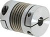 Lovejoy 3/8" Max Bore Diam, Flexible Bellows Clamp Coupling 1.28" OD, 1.614" OAL, Aluminum Hub with Stainless Steel Bellows 68514477390 - 87794293