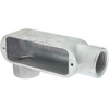 Crouse-Hinds Form 5, LR Body, 1" Trade, Rigid Malleable Iron Conduit Body Oval, 6.2" OAL, 12-1/2 cc Capacity, Gray LR100M - 04506457