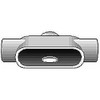 Hubbell Killark Form 7, TA Body, 1" Trade, IMC, Rigid Iron Conduit Body Oval, 7-5/8" OAL, 15-1/2 cc Capacity, Gray, Hazardous & Wet Locations TA37 - 54121728