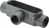 Thomas & Betts T Body, 1/2" Trade, IMC, Rigid Aluminum Conduit Body Oval, 4-3/8" OAL, 4.3 cc Capacity, Gray AT-1 - 62409495
