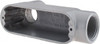 Thomas & Betts LB Body, 1" Trade, IMC, Rigid Aluminum Conduit Body Oval, 5-15/16" OAL, 11.8 cc Capacity, Gray ALB-3 - 62409347