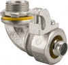 Crouse-Hinds 3/8" Trade Liquidtight Conduit Connector Malleable Iron, Noninsulated, Angled Connector, Threaded Connection LT3890G - 04913729