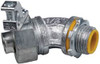 Crouse-Hinds 1/2" Trade Liquidtight Conduit Connector Malleable Iron, Insulated, Angled Connector, Threaded Connection LTB5045G - 04517744