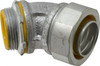 Crouse-Hinds 1-1/4" Trade Liquidtight Conduit Connector Malleable Iron, Insulated, Angled Connector, Threaded Connection LTB12545 - 04517538