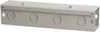 nVent HOFFMAN 6" High x 6" Wide x 12" Long, Screw Mount Solid Wall Wire Duct Gray, 4 Knockouts, Hinged Cover, Steel F66G12WK - 68617083