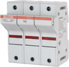 Ferraz Shawmut 3 Pole, 600 VAC/VDC, 30 Amp, DIN Rail Mount Fuse Holder Compatible with J Class, 58mm Long x 3.84 Inch Wide and 22mm Diameter Fuse US3J3I - 02673390