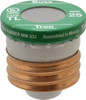 Bussmann 125 VAC, 25 Amp, Time Delay Plug Fuse 2.38" OAL, 10 (RMS Symmetrical) kA Rating, 2-1/4" Diam TL-25 - 71921456