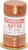 Ferraz Shawmut 300 VDC, 600 VAC, 50 Amp, Fast-Acting General Purpose Fuse Clip Mount, 1-9/16" OAL, 100 at DC, 200 at AC kA Rating, 13/16" Diam A6T50 - 54007455