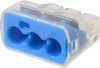 IDEAL 3 Port, 14 to 10 AWG Compatible, Push-In Wire Connector 0.78" OAL x 0.086" OAW x 0.45" OAH, Blue 30-1039J - 73522179