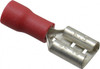 Thomas & Betts 22 to 16 AWG Fully Insulated Female Wire Disconnect 1/4" Tab, Red, RoHS Compliant, UL 94 V-0 TV18-250FD-XV - 68887181