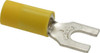 Thomas & Betts #8 Stud, 12 to 10 AWG Compatible, Partially Insulated, Crimp Connection, Standard Fork Terminal 0.38" Fork Width, Vinyl Insulation, Yellow, 1.09" OAL, 600 Volts, Copper Contacts 10RC-8F - 54064035