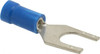 Thomas & Betts 1/4" Stud, 18 to 14 AWG Compatible, Partially Insulated, Crimp Connection, Standard Fork Terminal 0.44" Fork Width, Vinyl Insulation, Blue, 1.11" OAL, 600 Volts, Copper Contacts 14RB-14F - 54064019