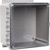 Thomas & Betts NEMA 1, 2, 3, 4, 12, 3S, 3SX, 3X, 4X Polycarbonate Standard Enclosure with Hinge Flat Cover 10" Wide x 10" High x 6" Deep, Impact Resistant NC10106 - 54088844