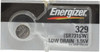 Energizer Size 329, Silver Oxide, Button & Coin Cell Battery 1.55 Volts, Button Tab Terminal 329TZ - 76580919