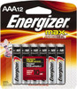 Energizer Pack of 12 Size AAA, Alkaline, Standard Batteries 1.5 Volts, Flat Terminal, LR03 E92BP-12 - 37895463