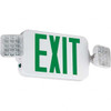 Hubbell Lighting - Compass 1 Face Ceiling & Wall Mount LED Combination Exit Signs 2 Heads, 19-1/4" Wide x 2" High, Nickel Cadmium Battery, Thermoplastic Housing 93081856 - 16972747