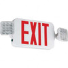 Hubbell Lighting - Compass 1 Face Ceiling & Wall Mount LED Combination Exit Signs 2 Heads, 19-1/4" Wide x 2" High, Nickel Cadmium Battery, Thermoplastic Housing 93081855 - 16972754
