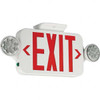 Hubbell Lighting - Compass 1 Face Ceiling & Wall Mount LED Combination Exit Signs 2 Heads, 18" Wide x 2" High, Nickel Cadmium Battery, Thermoplastic Housing 93043109 - 16972788