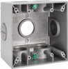 Crouse-Hinds 4-1/2 x 4-1/2 x 2-21/32" Aluminum Square Weather Resistant Outlet Box 2 Gangs, (7) 1" Knockouts TP7142 - 04947032