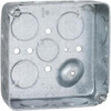 Hubbell RACO 4 x 4 x 1.563" Steel Square Device Box 2 Gangs, (12) 1/2, 3/4" Knockouts 191 - 98097595