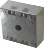 Thomas & Betts 4-9/16 x 4-5/8 x 2-1/16" Aluminum Square Weather Resistant Outlet Box 2 Gangs, (5) 1/2" Knockouts 2IH5-1 - 62056106