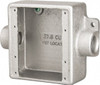 Thomas & Betts 4.63 x 5.38 x 2" Iron Rectangular Device Box 2 Gangs, (2) 3/4" Knockouts FSC222-TB - 54119581