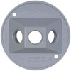 Crouse-Hinds 3 Outlet, 1/2" Hole Diam, Powder Coat Finish, Round Noncorrosive Weatherproof Box Cover 4-1/2" Wide x 9/16" High, Wet Locations, Aluminum, UL Listed TP7308 - 04915245