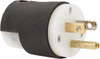 Hubbell Wiring Device-Kellems 125 VAC, 15 Amp, 5-15P NEMA, Straight, Self Grounding, Commercial, Industrial Grade Plug 2 Pole, 3 Wire, 1 Phase, 1/2 hp, Nylon, Black, White HBL5266C - 54033402