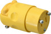 Leviton 125 VAC, 15 Amp, 1-15R NEMA, Straight, Ungrounded, Commercial Grade Connector 2 Pole, 2 Wire, 1 Phase, PVC, Yellow 115CV - 73130957