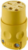 Leviton 250 VAC, 15 Amp, 6-15R NEMA, Straight, Self Grounding, Commercial Grade Connector 2 Pole, 3 Wire, 3 Phase, PVC, Yellow 615CV - 73131104