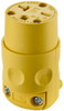 Leviton 250 VAC, 20 Amp, 6-20R NEMA, Straight, Self Grounding, Commercial Grade Connector 2 Pole, 3 Wire, 3 Phase, PVC, Yellow 620CV - 73131146