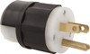 Leviton 125 VAC, 15 Amp, 5-15P NEMA, Straight, Self Grounding, Industrial Grade Plug 2 Pole, 3 Wire, 1 Phase, Nylon, Black, White 5266-C - 74423351