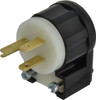 Leviton 125 VAC, 15 Amp, 5-15P NEMA, Angled, Self Grounding, Industrial Grade Plug 2 Pole, 3 Wire, 1 Phase, Nylon, Black, White 5266-CA - 74423369