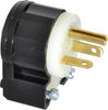 Leviton 125 VAC, 20 Amp, 5-20P NEMA, Angled, Self Grounding, Industrial Grade Plug 2 Pole, 3 Wire, 1 Phase, Nylon, Black, White 5366-CA - 74423385
