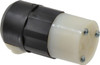 Leviton 125 VAC, 20 Amp, 5-20R NEMA, Straight, Self Grounding, Industrial Grade Connector 2 Pole, 3 Wire, 1 Phase, Nylon, Black, White 5369-PLC - 93282598