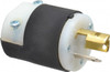Hubbell Wiring Device-Kellems 125 VAC 15A NEMA L5-15P Industrial Twist Lock Plug 2 Poles, 3 Wires, 1 Phase, IP20, Self-Grounding, 0.23 to 0.72" Cord Diam, Black/White HBL4720C - 54035241