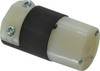 Hubbell Wiring Device-Kellems 250 VAC 15A NEMA L6-15R Industrial Twist Lock Connector 2 Poles, 3 Wires, 1 Phase, IP20, Self-Grounding, 0.23 to 0.72" Cord Diam, Black/White HBL4579C - 54035050