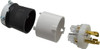 Hubbell Wiring Device-Kellems 480 VAC 30A NEMA L16-30P Industrial Twist Lock Plug 3 Poles, 4 Wires, 3 Phase, IP20, Self-Grounding, 0.35 to 1.15" Cord Diam, Black/White HBL2731S - 73123051