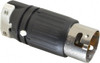 Hubbell Wiring Device-Kellems 125/250 VAC 50A NonNEMA Industrial Twist Lock Plug 3 Poles, 4 Wires, 1 Phase, IP20, Self-Grounding, 0.83 to 1.25" Cord Diam, Black/White CS6365C - 87710398